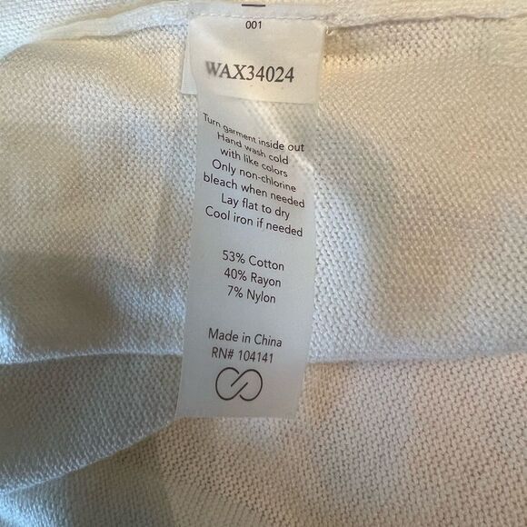 NWT CALIA Carrie Underwood Journey Open Stitch Pullover Sweater White Ivory XS - Picture 10 of 10